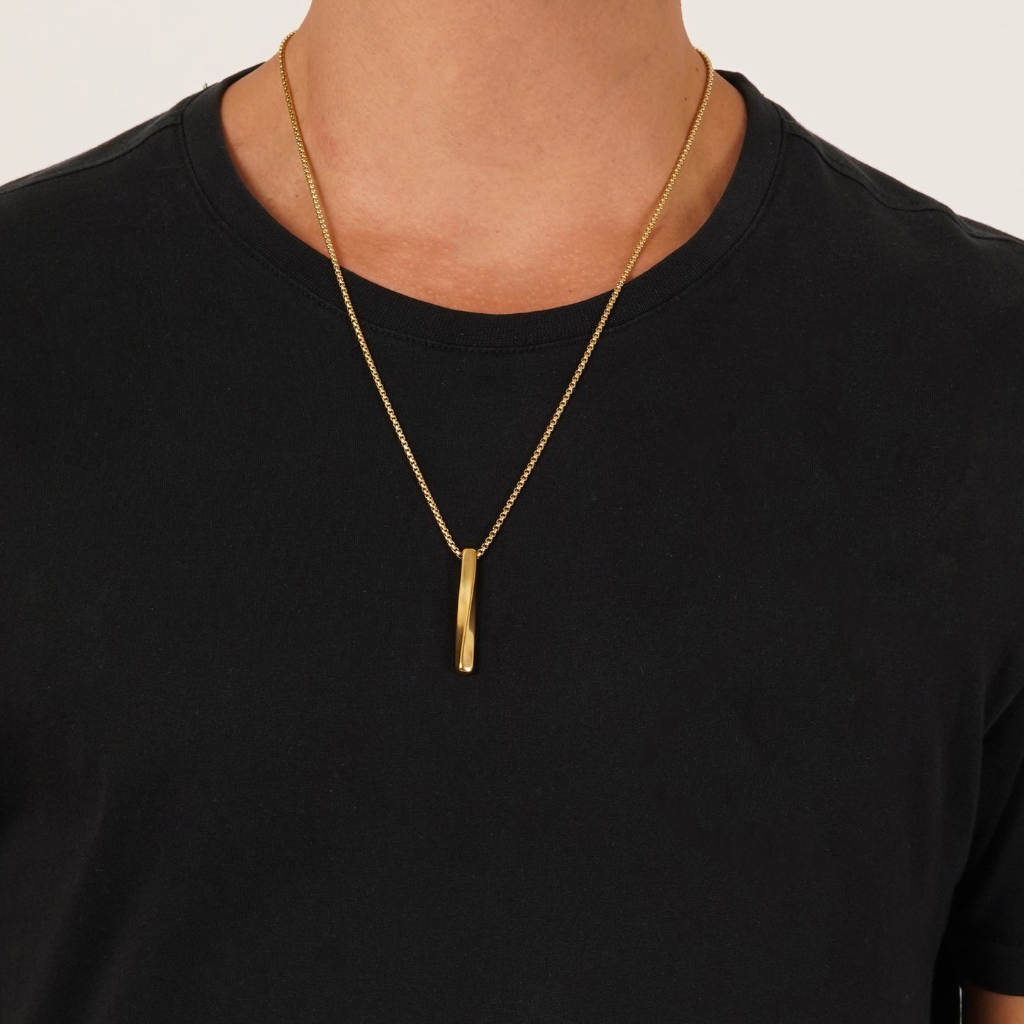Gold Bar Pendant With Chain