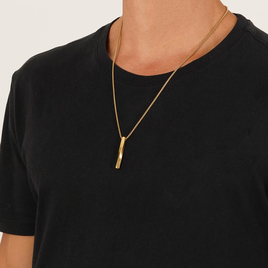 Gold Bar Pendant With Chain