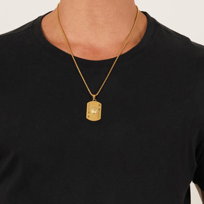 Retro Gold Plated Pendant With Chain