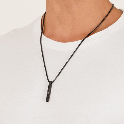 Black Bar Pendant With Chain