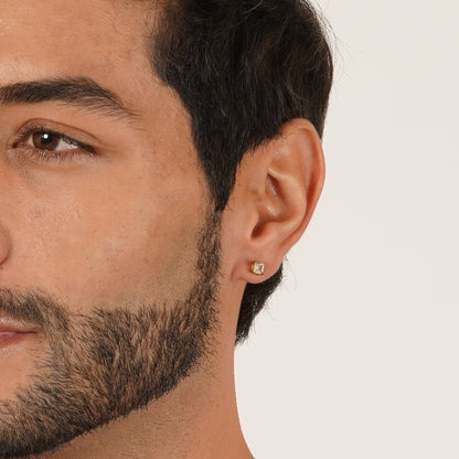 White Stone Gold-Plated CZ Earrings