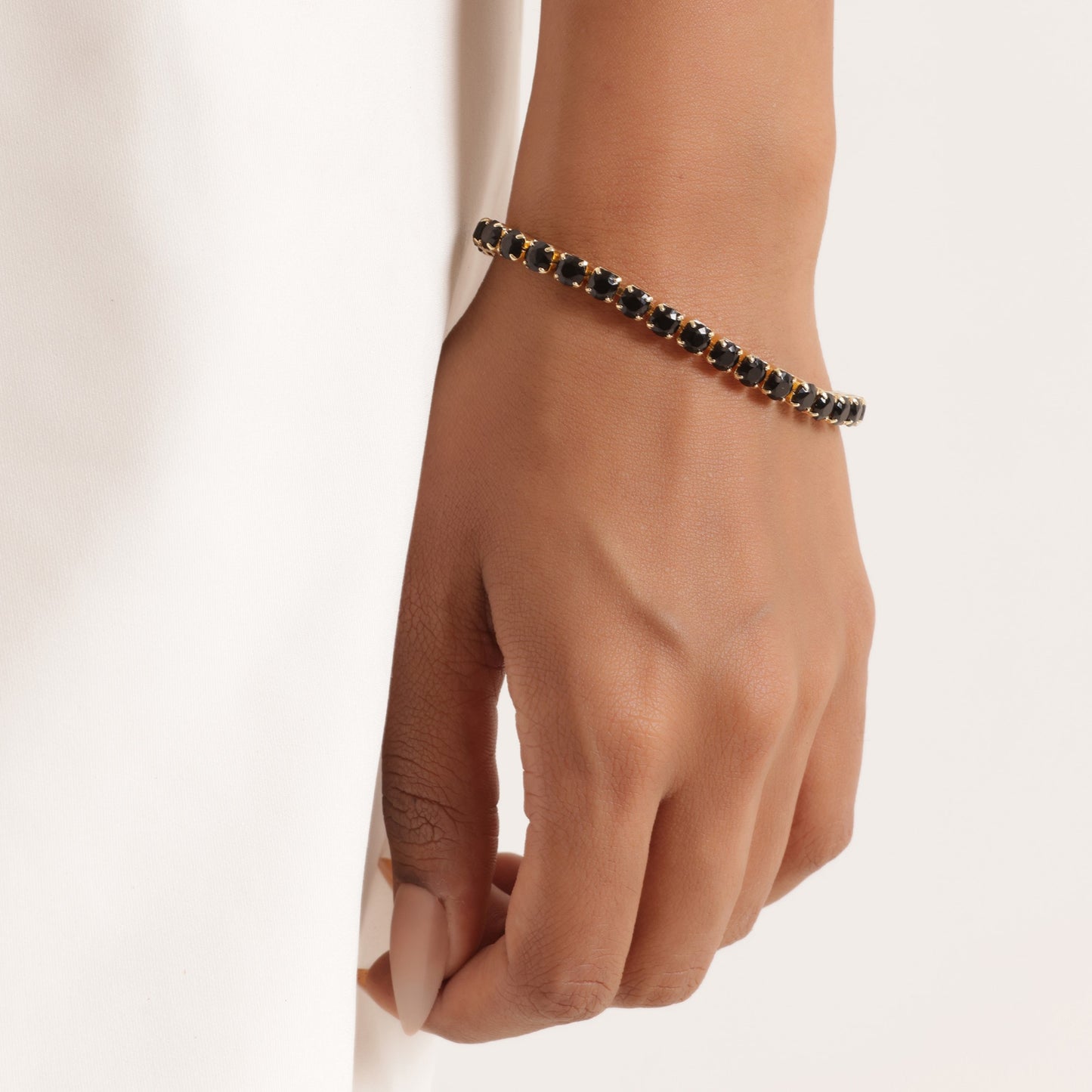 5mm Black Gold-Plated Tennis Bracelet