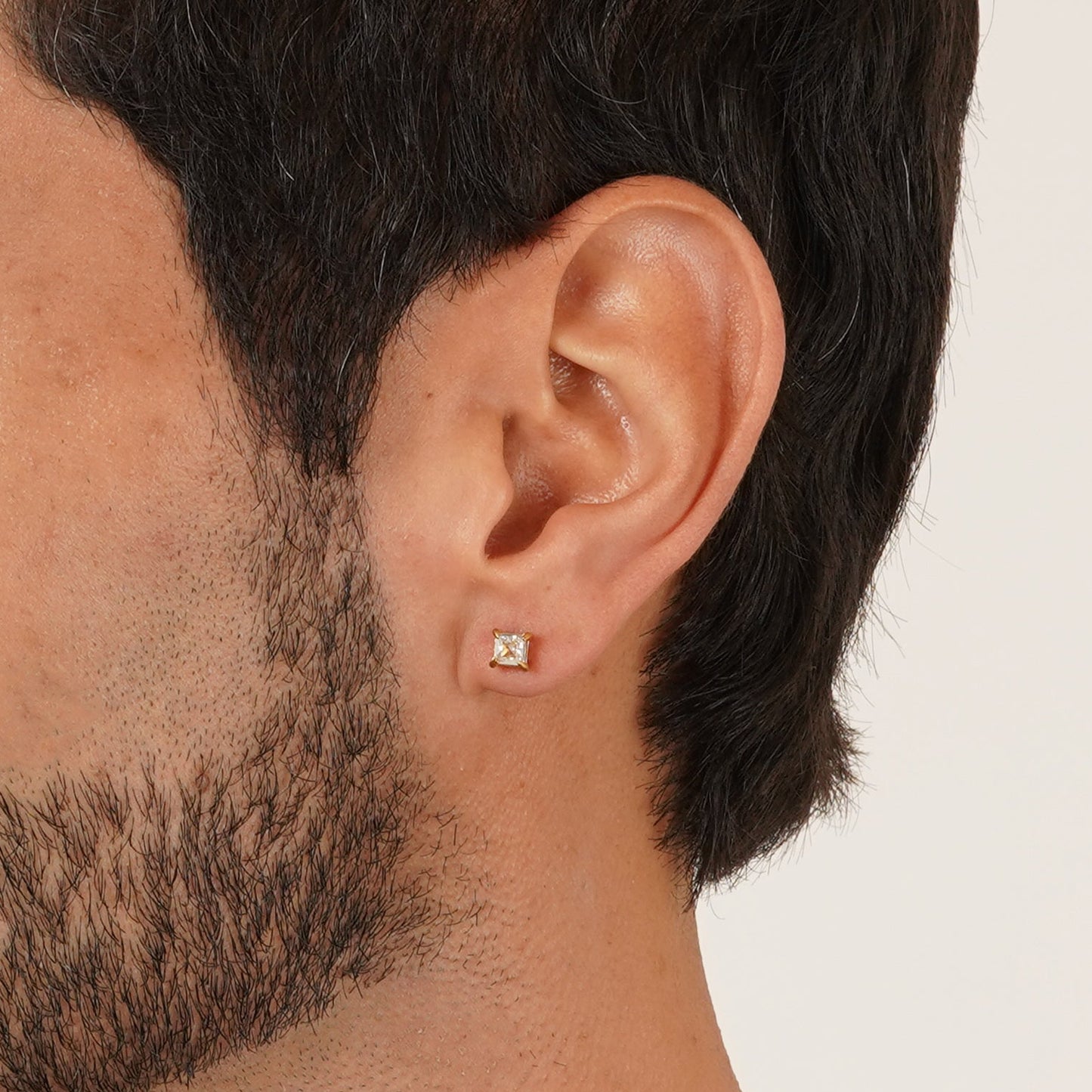 White Stone Gold-Plated CZ Earrings