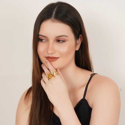 Lira Set Of Two Gold-Plated Rings