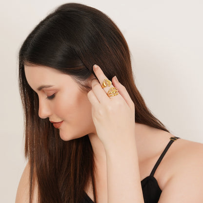 Olivia Set Of Two Gold-Plated Rings