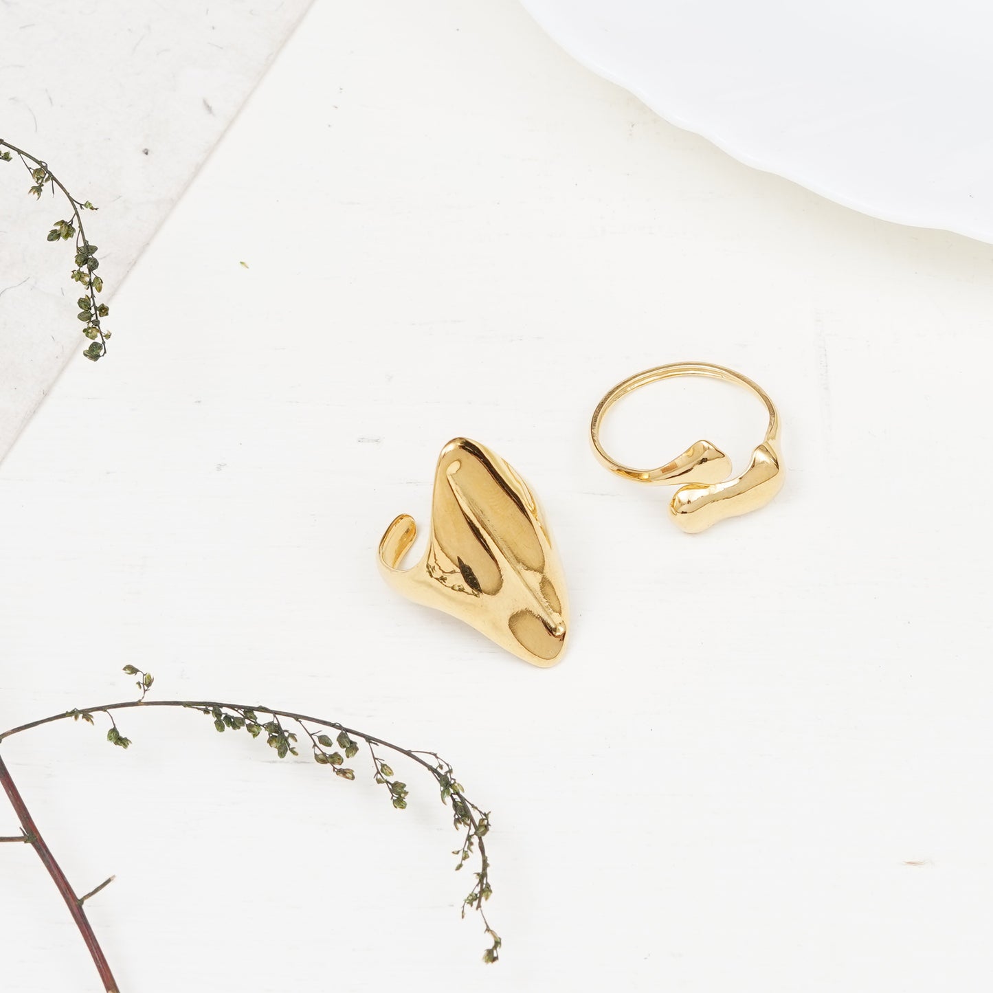 Lira Set Of Two Gold-Plated Rings