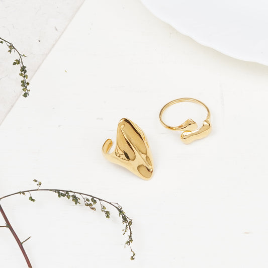 Lira Set Of Two Gold-Plated Rings