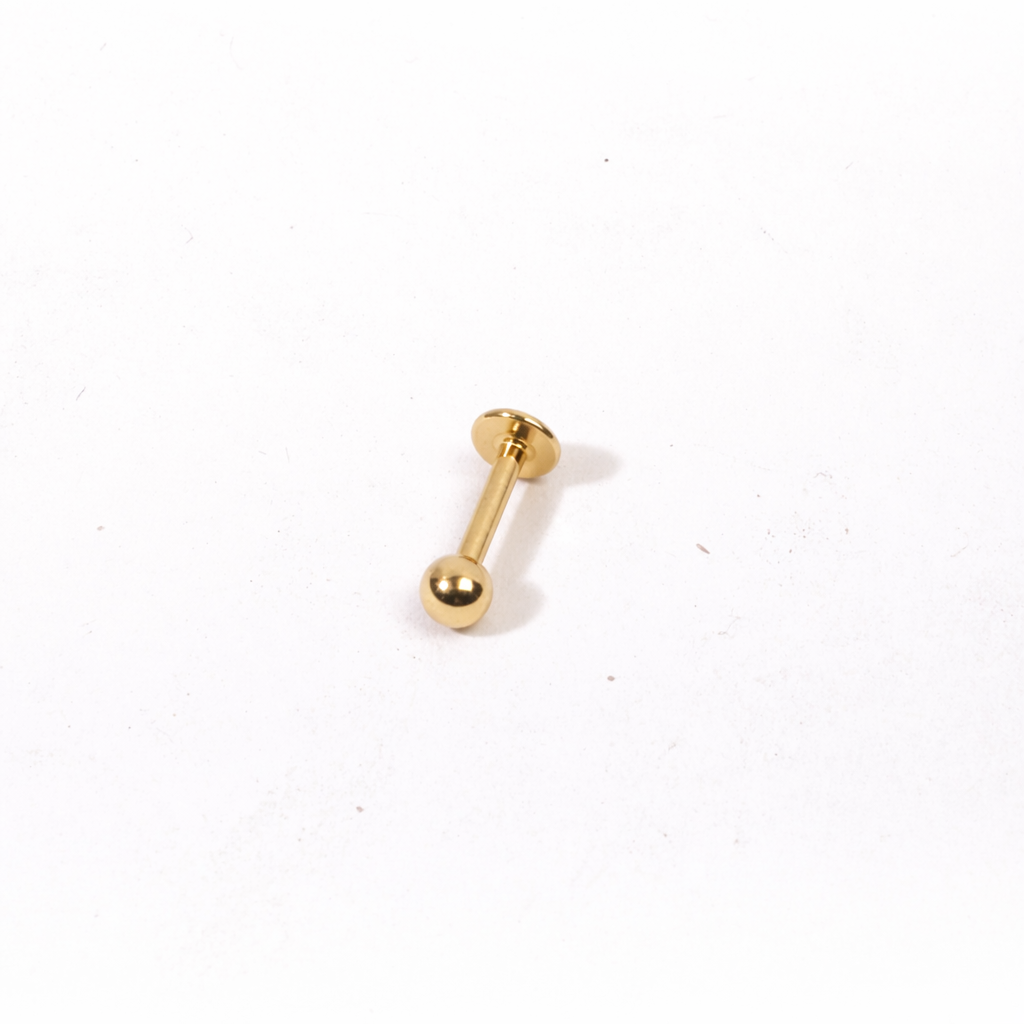 Gold Ball Stud Earrings - Pierced