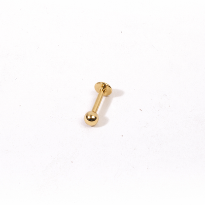 Gold Ball Stud Earrings - Pierced
