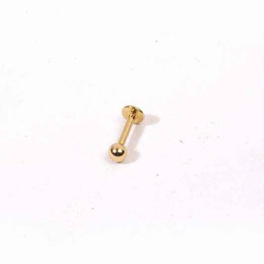 Gold Ball Stud Earrings - Pierced