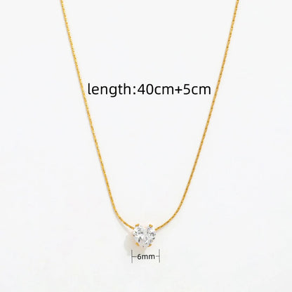 White Stone Heart Neck Chain Pendant