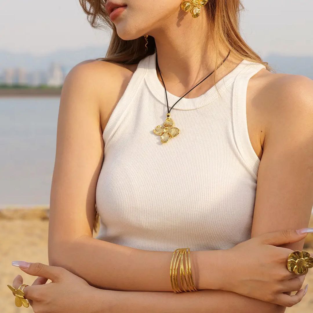 Multilayer Gold Plated Cuff Bracelet