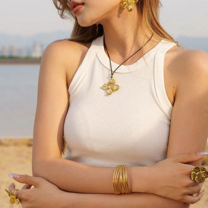 Multilayer Gold Plated Cuff Bracelet