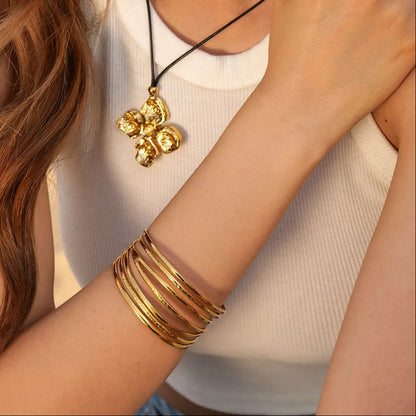 Multilayer Gold Plated Cuff Bracelet