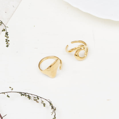 Elma Set Of Two Gold-Plated Rings
