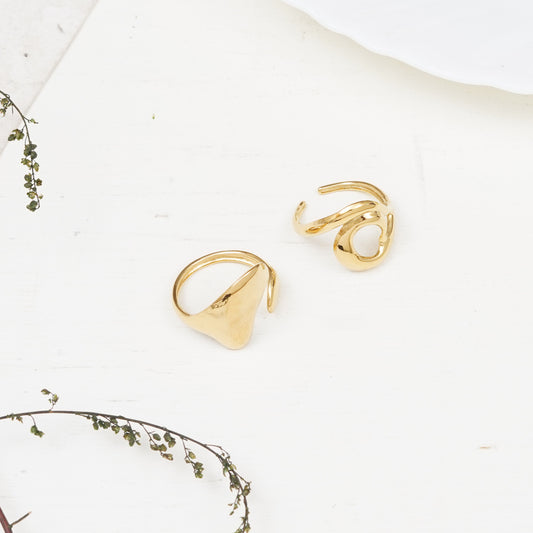 Elma Set Of Two Gold-Plated Rings