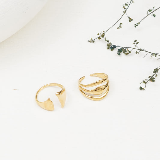 Olivia Set Of Two Gold-Plated Rings