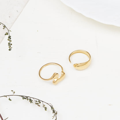 Emly Set Of Two Gold-Plated Rings