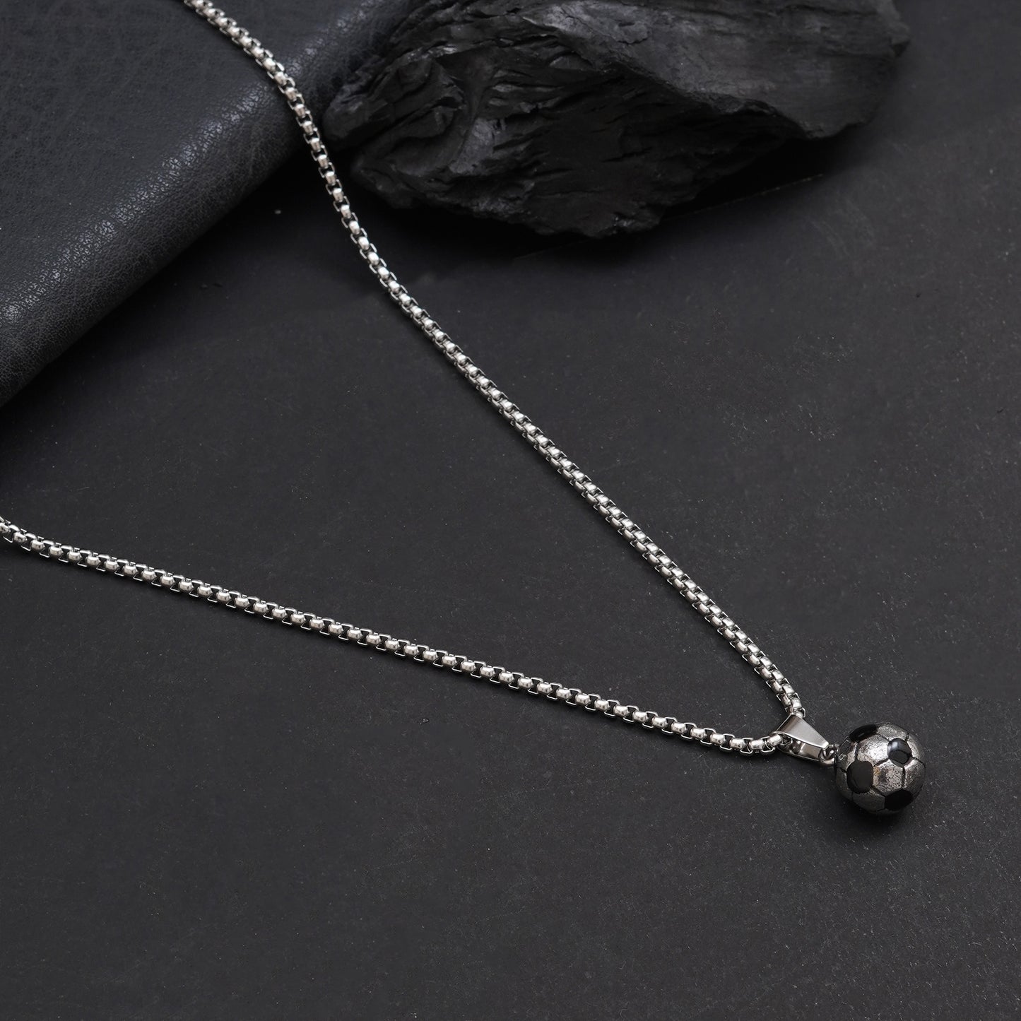 Football Pendant With Chain