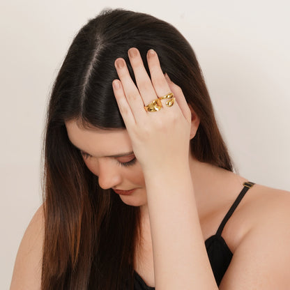 Nyssa Set Of Two Gold-Plated Rings