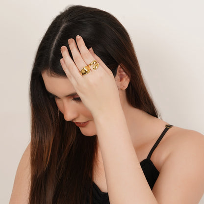 Nyssa Set Of Two Gold-Plated Rings
