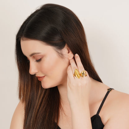 Lira Set Of Two Gold-Plated Rings